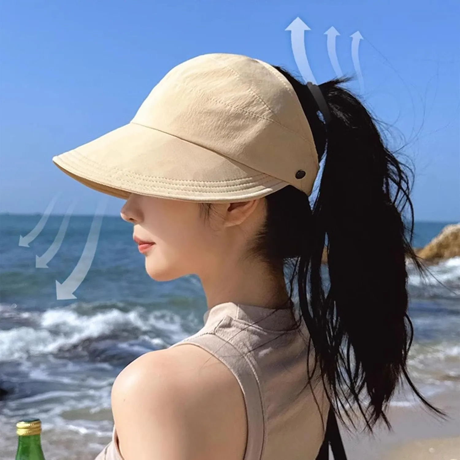 Women's Outdoor Uv Protection Hollow Top Wide Brim Sun Hat, Sun Hats for Women Uv Protection