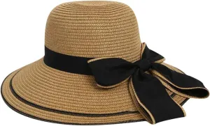 Women's Sun Visor Hats Beach Straw Hat for Women Wide Brim Hats Panama Fedora Foldable Packable Straw Beach Hat