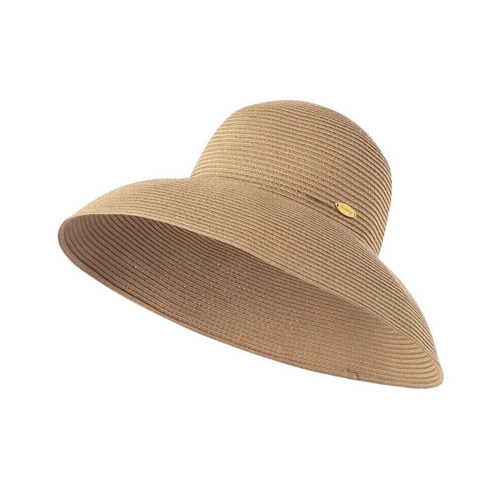 Women's Wide-Brim Foldable Fedora Beach Straw Hats UPF 50 