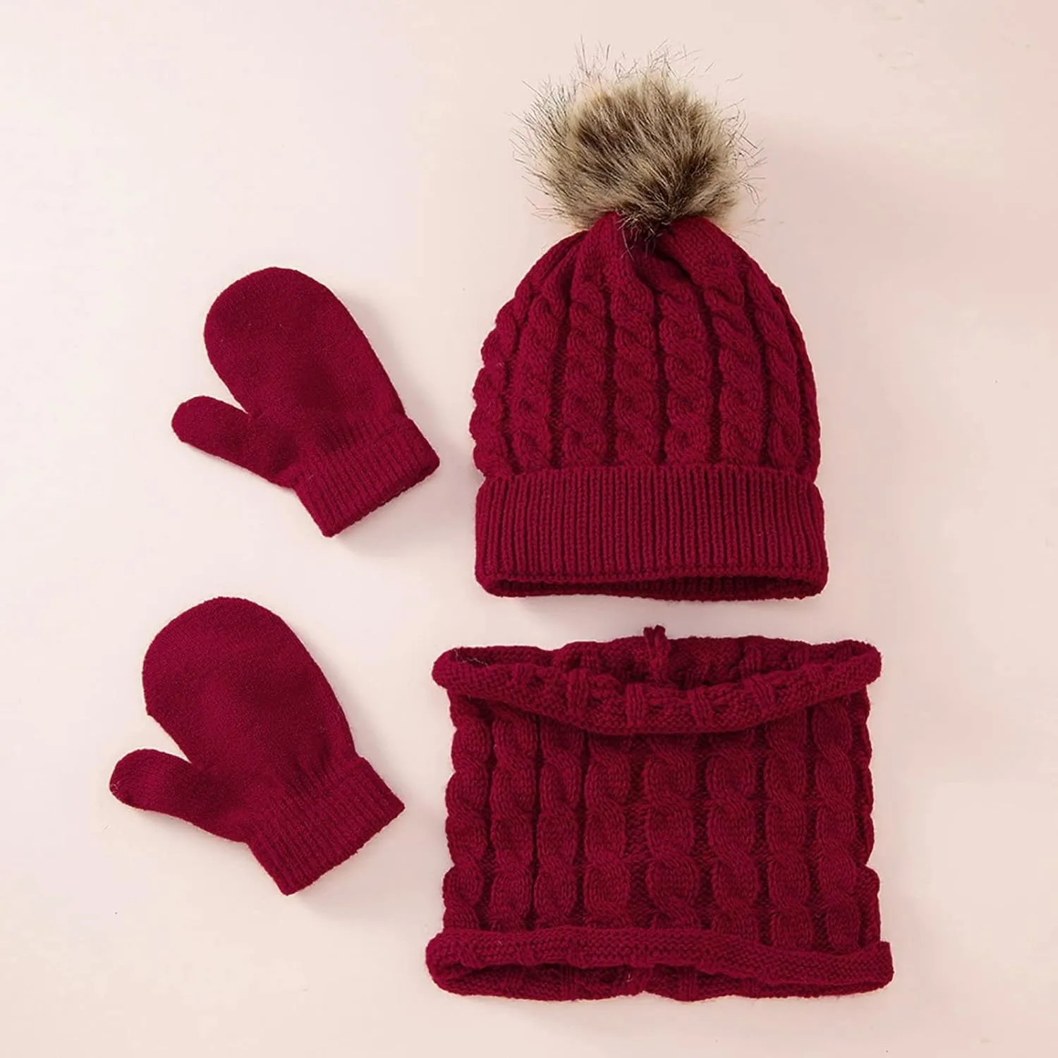 Womens Winter Beanie Hat, Silk Satin Lined Pompom Beanie Hat for Women Girls Warm Winter Knit Hats