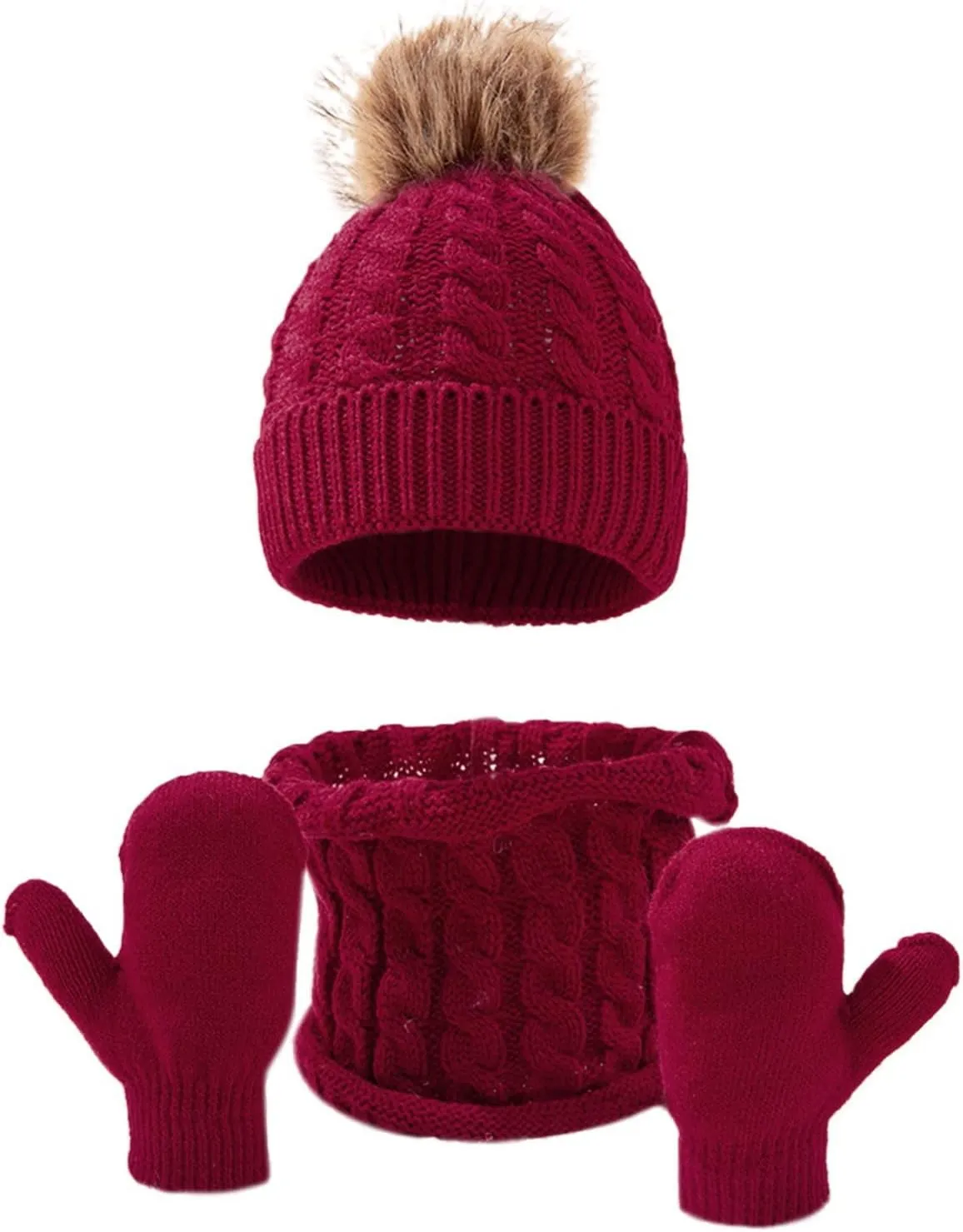 Womens Winter Beanie Hat, Silk Satin Lined Pompom Beanie Hat for Women Girls Warm Winter Knit Hats