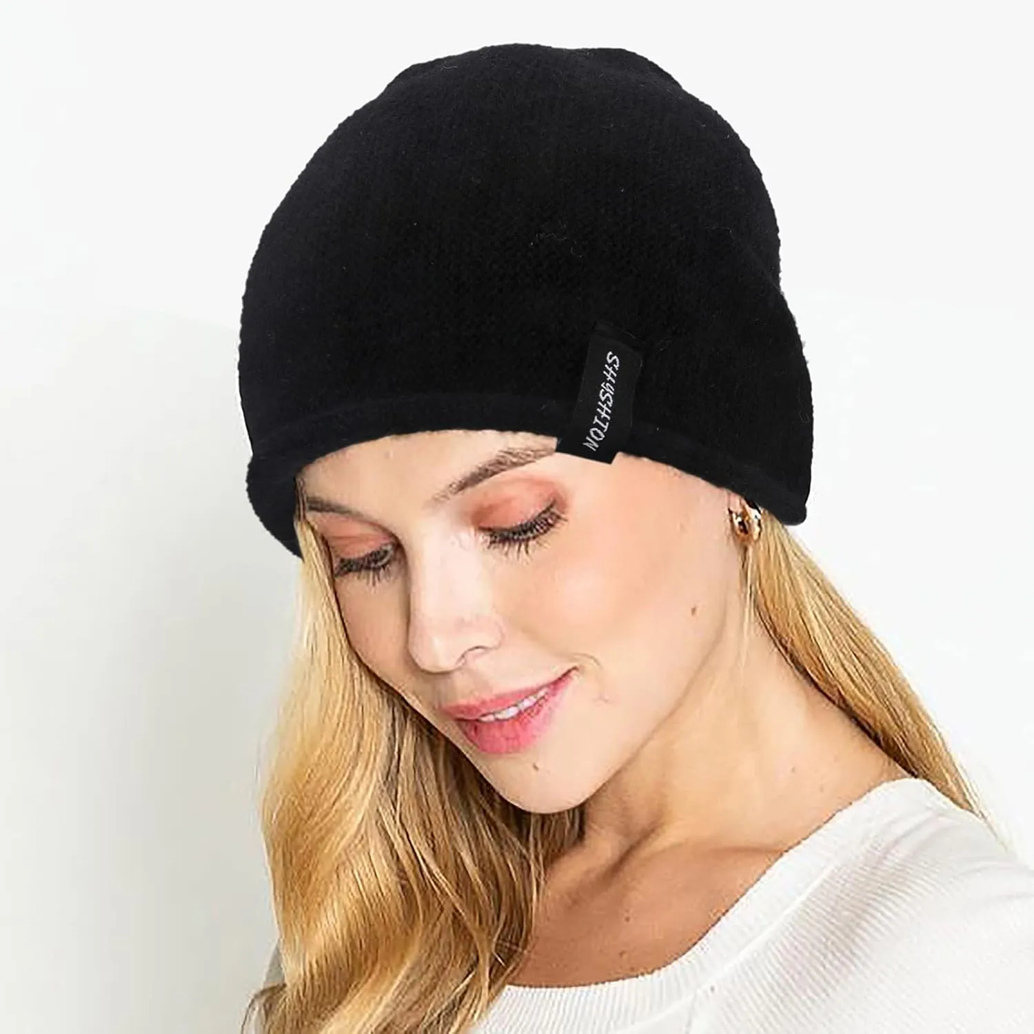 Women's Winter Hat Knit Roll Cuff Pom Beanie Winter Lined Beanie Hats, Running Cap Thermal Watch Cap Men Women