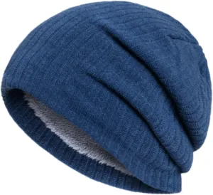 Women's Winter Pompom Beanie Warm Knit Hat Fleece Cap for Women Women Beanie Warm Elastic Beanie Caps