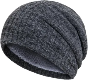 Women's Winter Pompom Beanie Warm Knit Hat Fleece Cap for Women Women Beanie Warm Elastic Beanie Caps