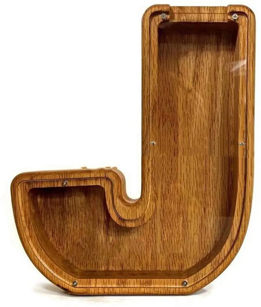 Wooden Letter Piggy Bank Creative Money Jar Nordic Style for kids savings habits | Brodtica.com