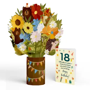 Woodland 18th Birthday Party Bouquet and Sentiment Set