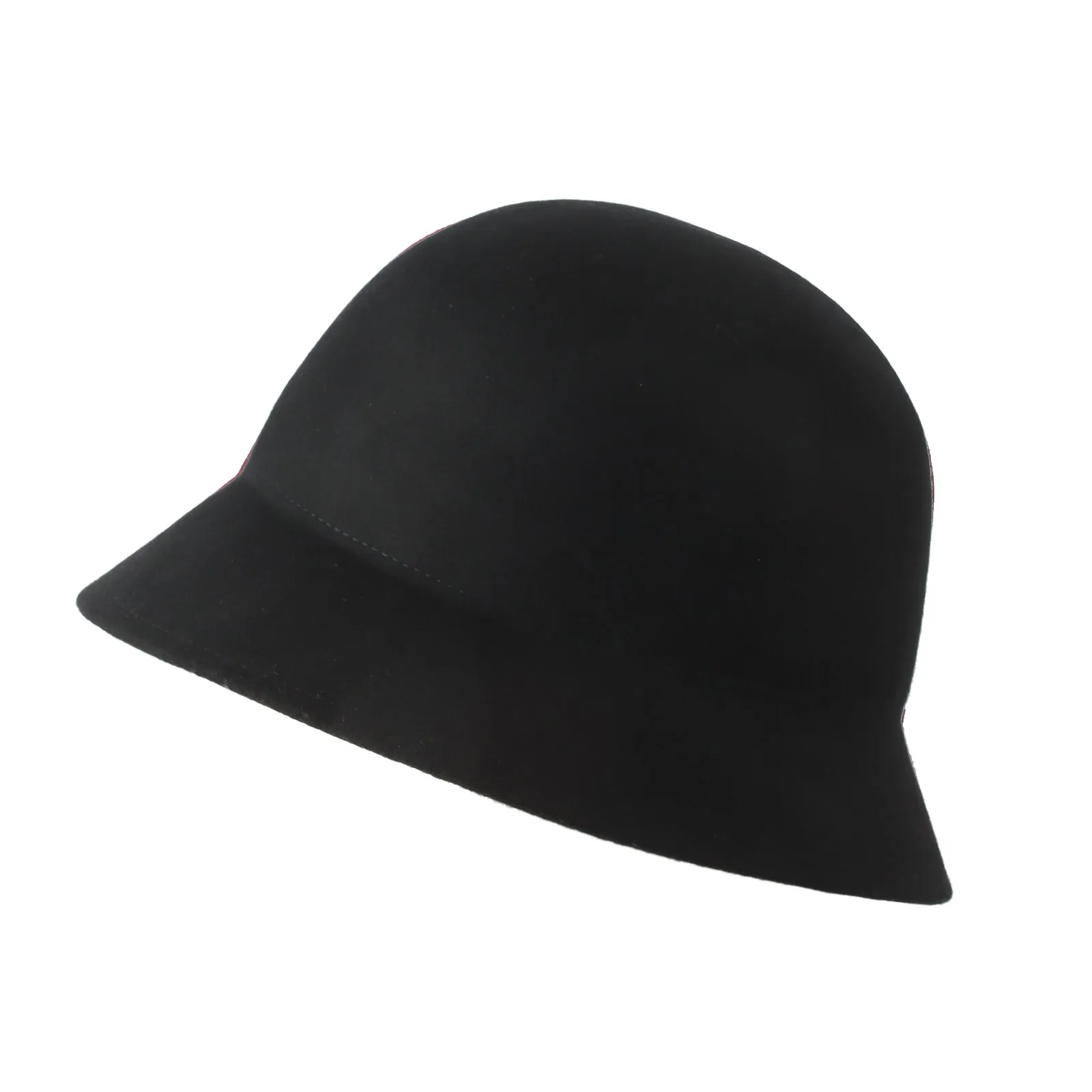 Wool Felt Fedora Simple Classic Bucket Hat GN61308
