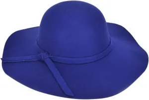 Wool Floppy Hat Vintage Wide Brim Felt Cap Fashion Bow Fedora Hat for Women Men Women Classic Wool Jazz Fedora