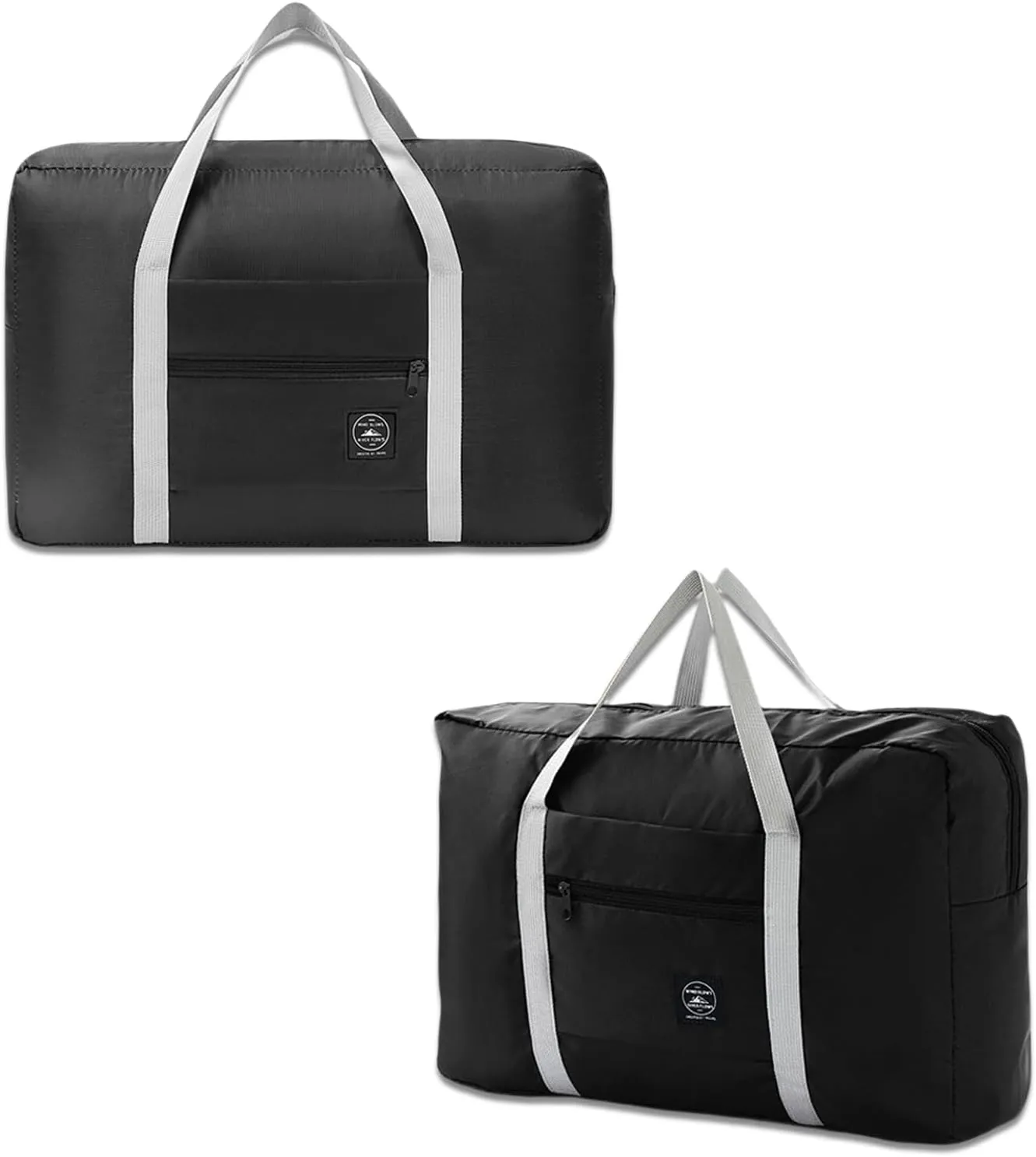 WUMUZAI 2 Pack Foldable Travel Bag with Trolley Cover, Lightweight Collapsible Luggage Bags for Travel, Foldable Night Bag, Weekend Bag for Men and Women