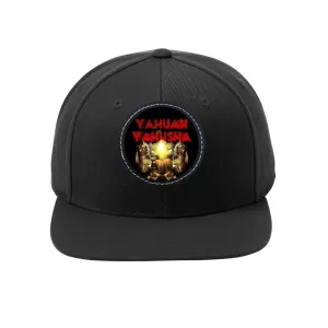 Yahuah Yahusha 02 Designer Sport-Tek® Yupoong® Flat Brim Baseball Cap with Round Leather Patch (2 colors)