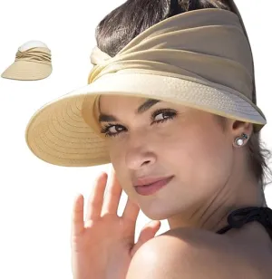 YAMEE Sun Hats for Women Wide Brim Visor UV Protection Summer Beach Hat for Women Foldable Golf Hats