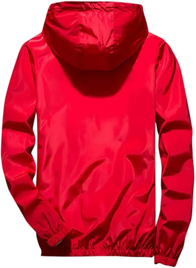 Ymosrh Men's Coats and Jackets Lightweight Windbreaker Casual Refleciton Zip Up Jackets with Hood Rain Jacket, M-7XL