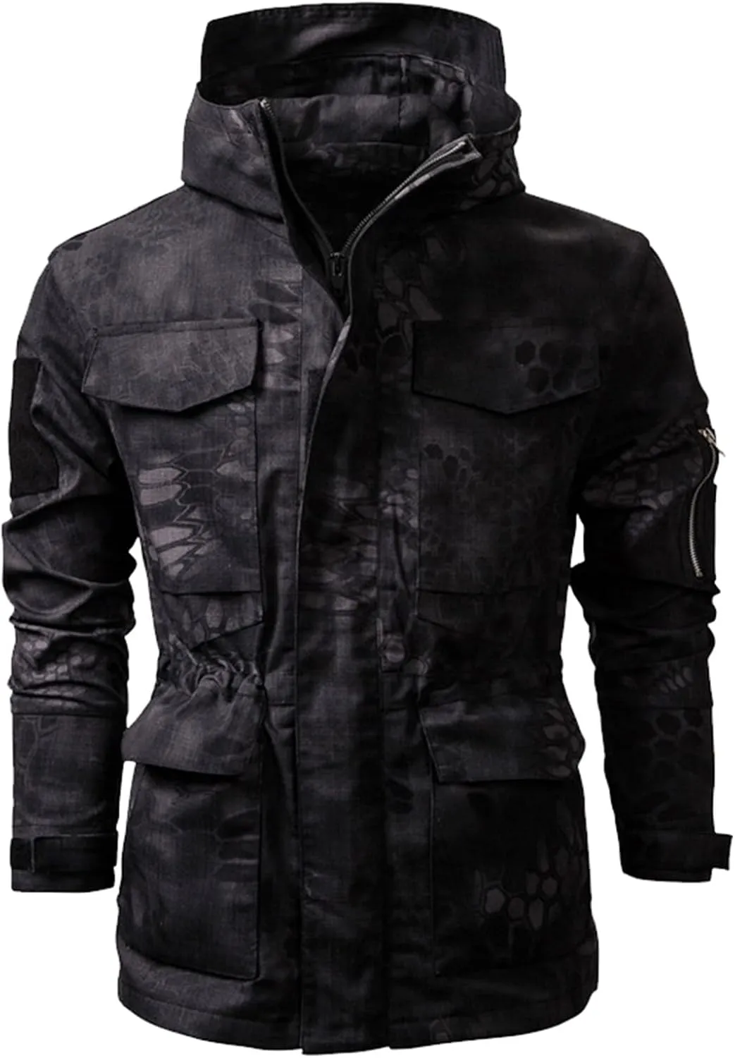 Ymosrh Men's Jacket Coat with Hood Lightweight Waterproof Jacket Raincoat for Hiking Travel Tactical Jackets, S-2XL