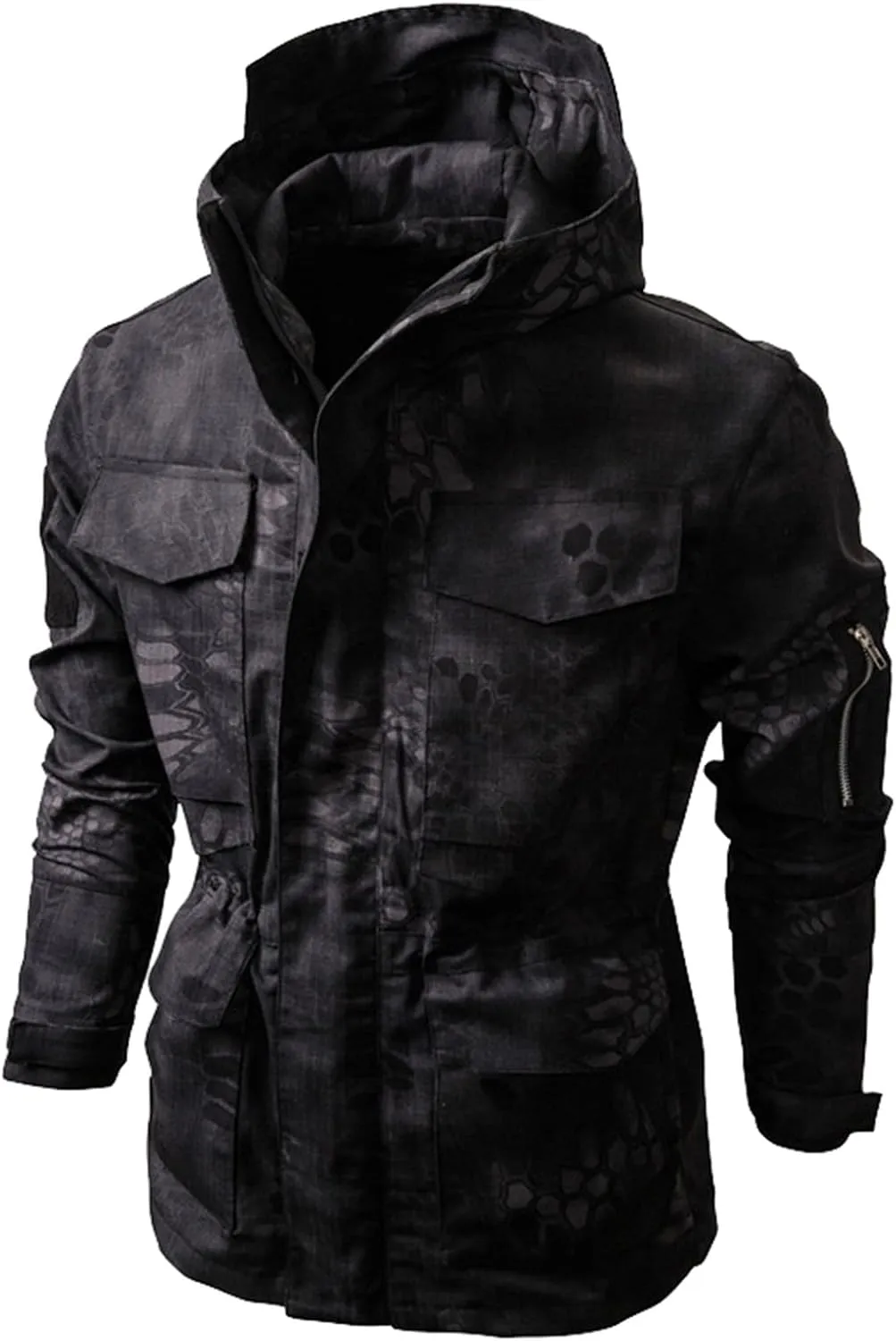 Ymosrh Men's Jacket Coat with Hood Lightweight Waterproof Jacket Raincoat for Hiking Travel Tactical Jackets, S-2XL