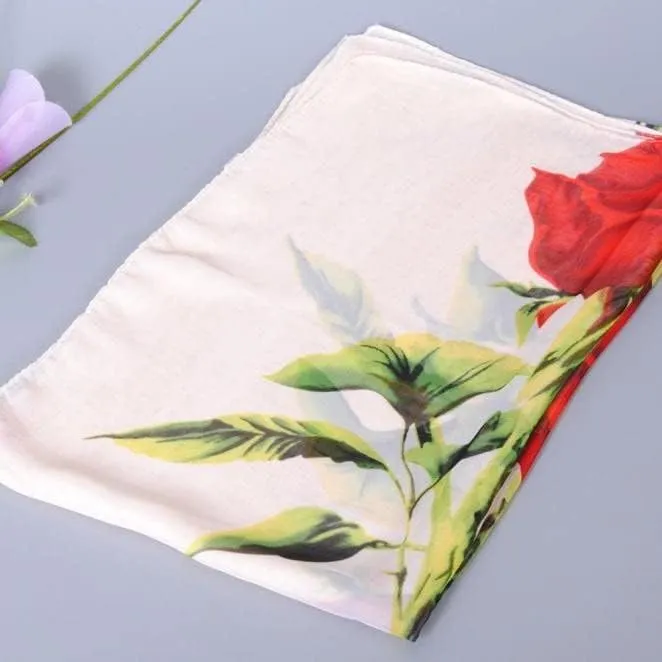 YOLAI Fashion Silk Scarfs For Women Lightweight Print Floral Pattern Scarf Fashion Scarves Wraps Shawls