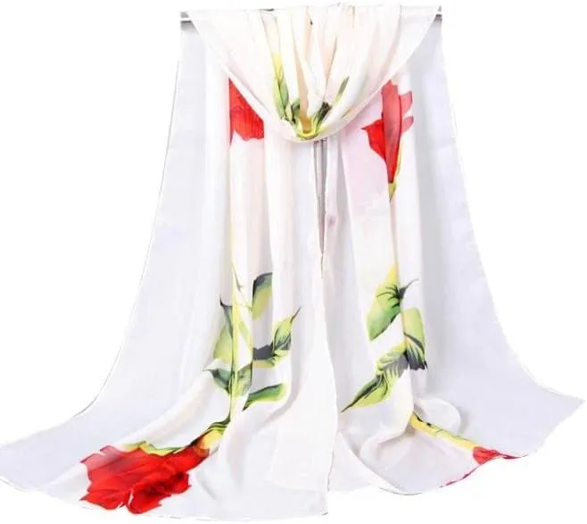 YOLAI Fashion Silk Scarfs For Women Lightweight Print Floral Pattern Scarf Fashion Scarves Wraps Shawls