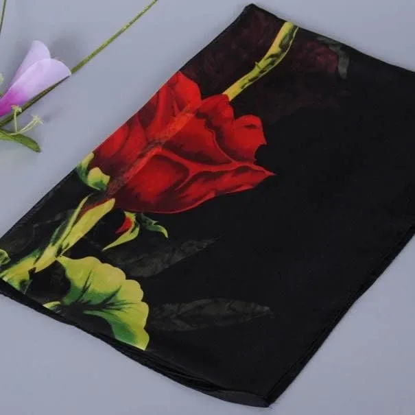 YOLAI Fashion Silk Scarfs For Women Lightweight Print Floral Pattern Scarf Fashion Scarves Wraps Shawls
