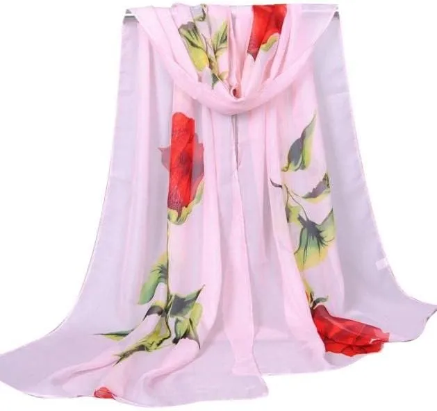 YOLAI Fashion Silk Scarfs For Women Lightweight Print Floral Pattern Scarf Fashion Scarves Wraps Shawls
