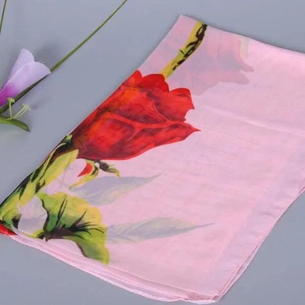 YOLAI Fashion Silk Scarfs For Women Lightweight Print Floral Pattern Scarf Fashion Scarves Wraps Shawls