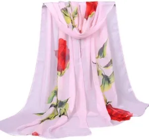 YOLAI Fashion Silk Scarfs For Women Lightweight Print Floral Pattern Scarf Fashion Scarves Wraps Shawls