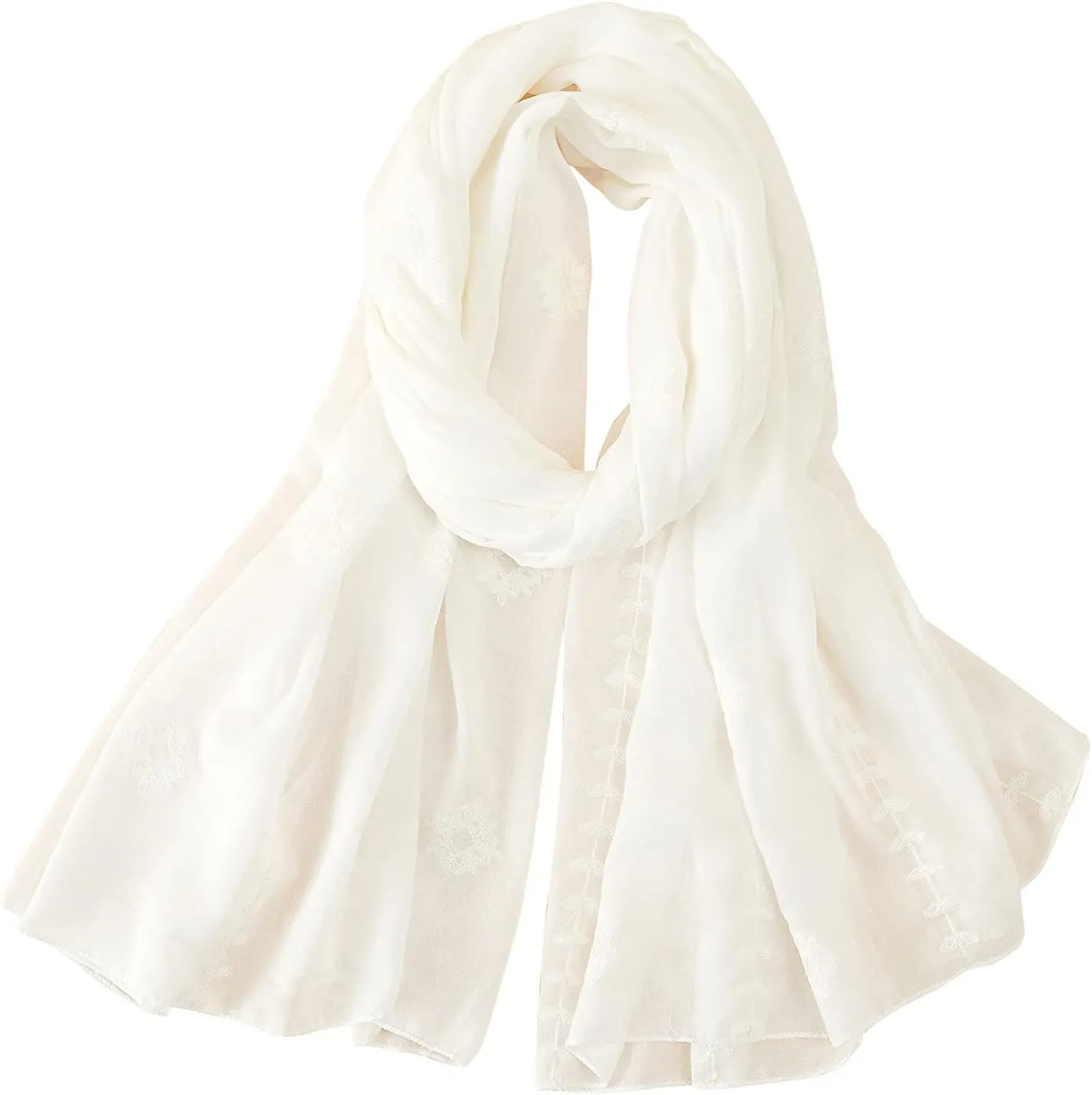 YOLAI Ladies Lightweight Scarves Fashion Flowers Print Women Cotton Wrap Scarf Head Shawl Summer Gift