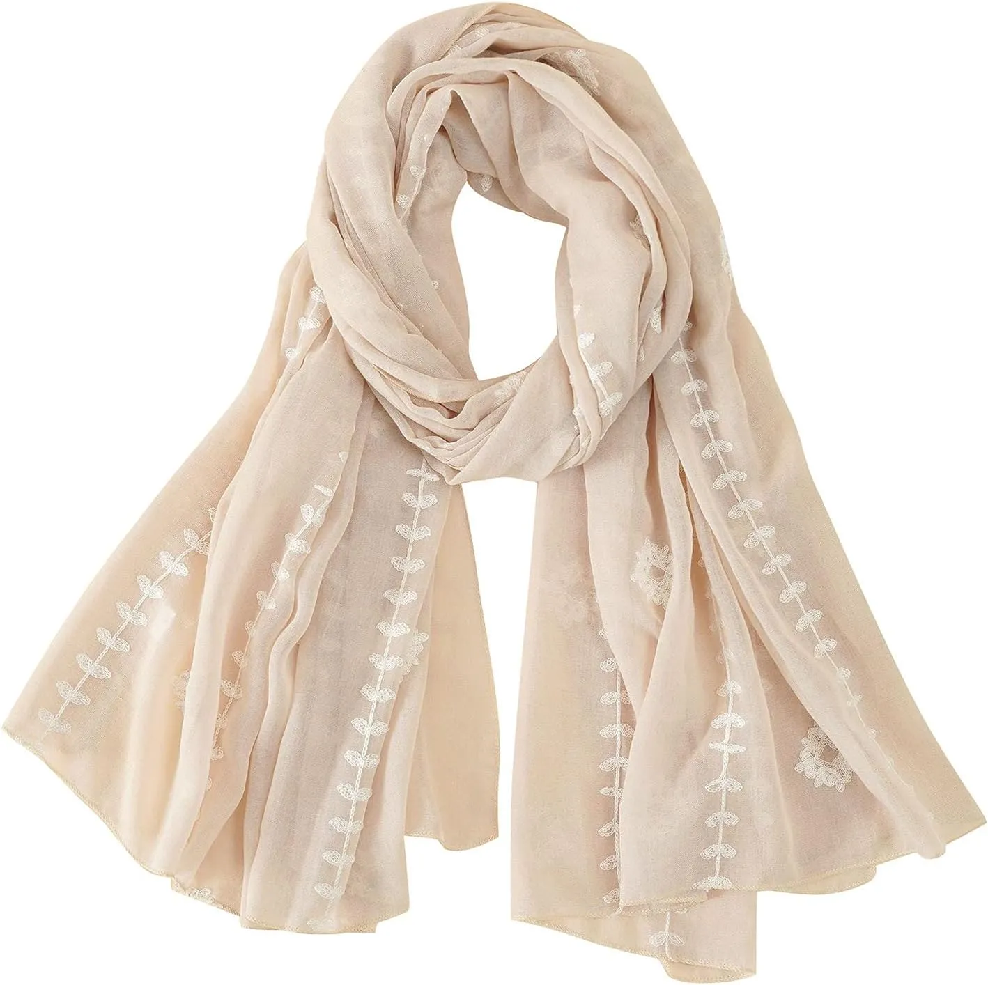 YOLAI Ladies Lightweight Scarves Fashion Flowers Print Women Cotton Wrap Scarf Head Shawl Summer Gift