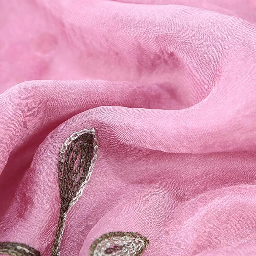 YOLAI Silk Scarves For Women Floral Print Satin Long Scarf For Headscarf Hair Wraps Shawl Fashion Birth Flower