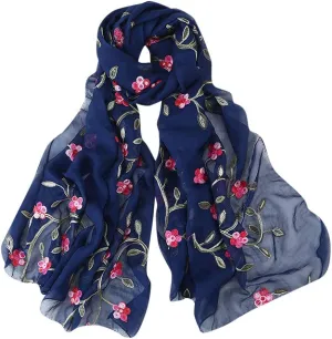 YOLAI Silk Scarves For Women Floral Print Satin Long Scarf For Headscarf Hair Wraps Shawl Fashion Birth Flower