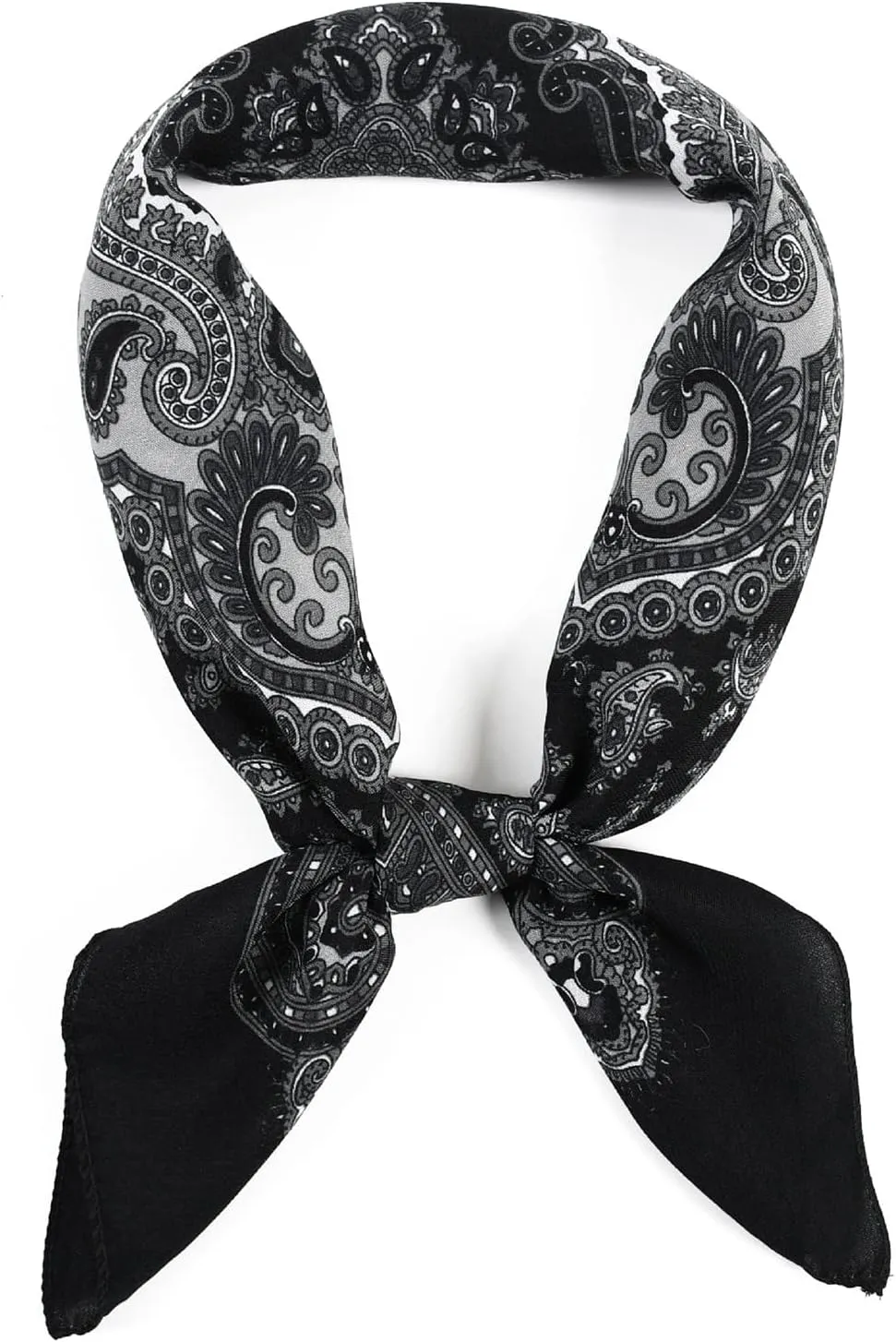 YOLAI Western Neck Scarf For Men Black Neckerchief Women Cotton Hair Scarf Ladies Short Bandana Paisley Scarf