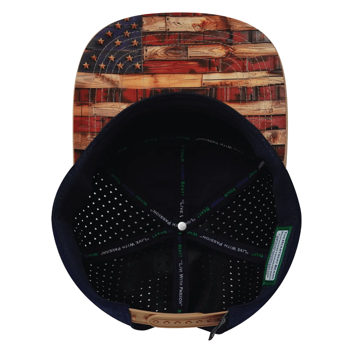 **YOUTH** Color Vibes Hat | Flat Bill | Stained Flag - Light Tan - Navy