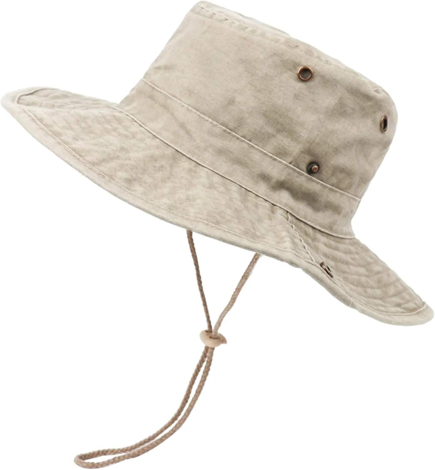 Zando Cotton Fishing Men Cap Outdoor Safari Hats Wide Brim Boonie Hat for Men Foldable Double-Sided Sun Bucket Hat