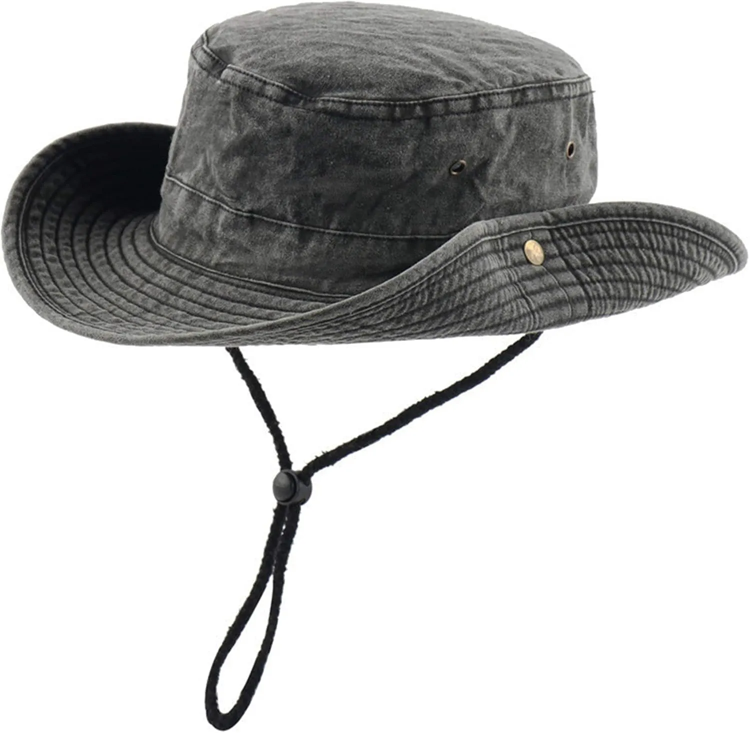 Zando Cotton Fishing Men Cap Outdoor Safari Hats Wide Brim Boonie Hat for Men Foldable Double-Sided Sun Bucket Hat