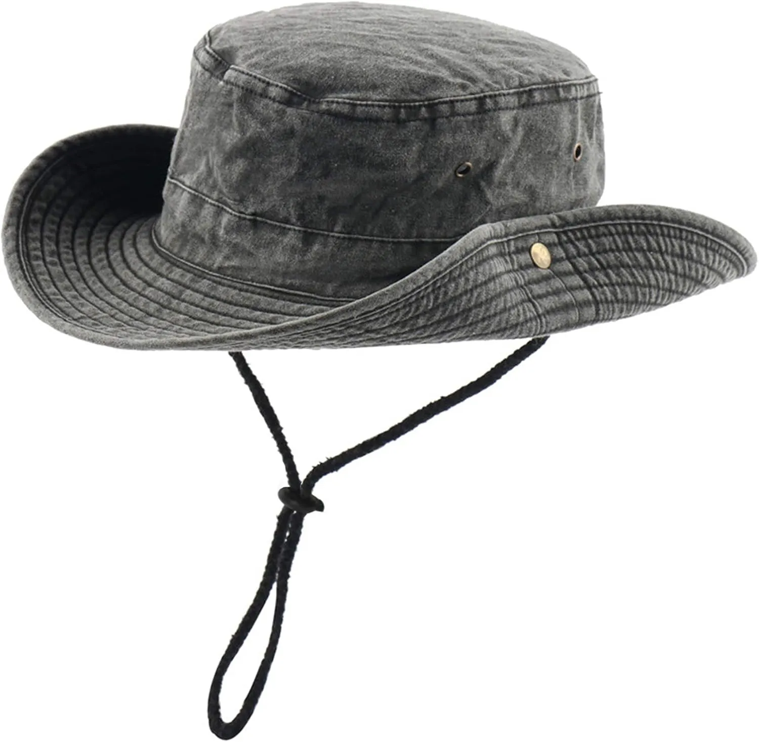 Zando Cotton Fishing Men Cap Outdoor Safari Hats Wide Brim Boonie Hat for Men Foldable Double-Sided Sun Bucket Hat