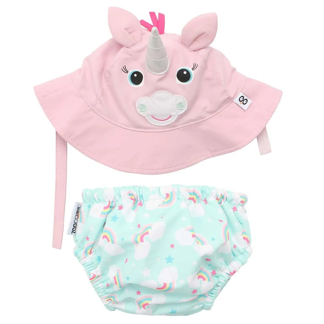 Zoocchini UPF50  Baby Swim Diaper & Sun Hat Set (6-12 months)