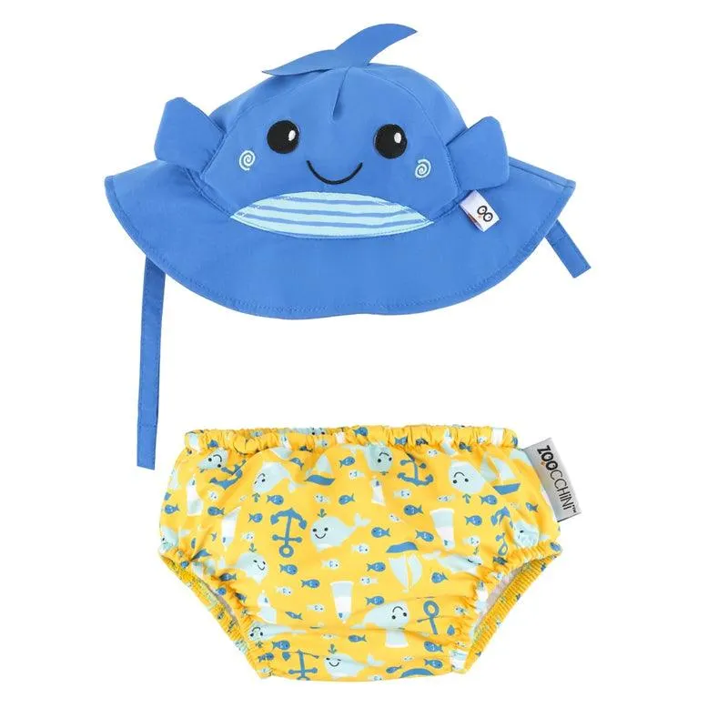 Zoocchini UPF50  Baby Swim Diaper & Sun Hat Set (6-12 months)