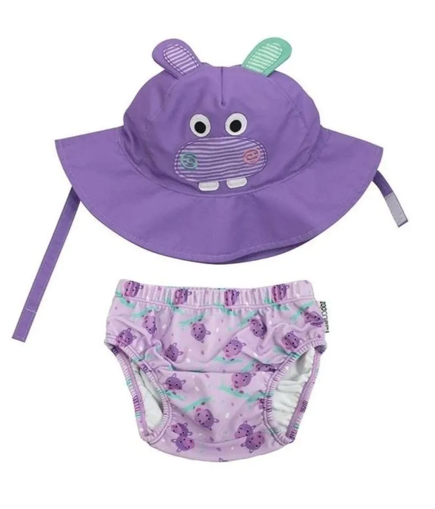 Zoocchini UPF50  Baby Swim Diaper & Sun Hat Set (Large 12-24months)