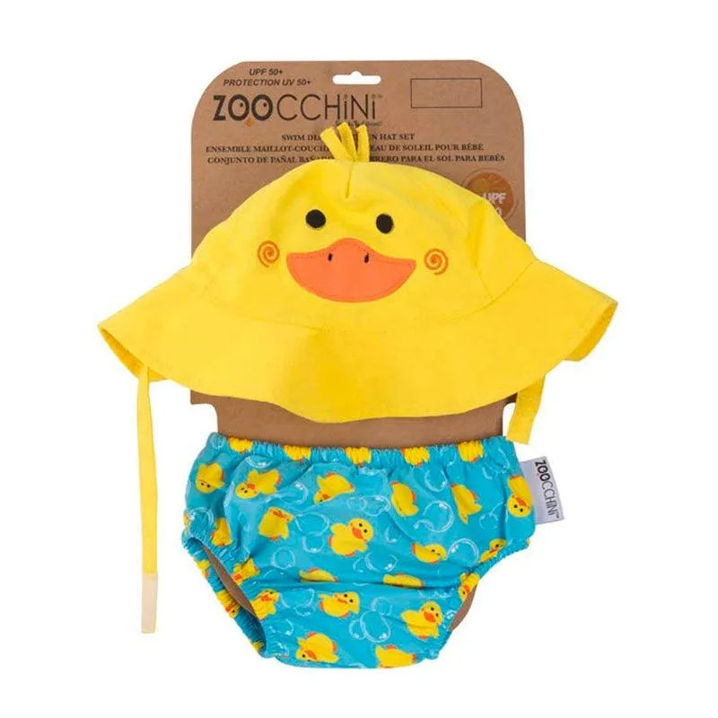 Zoocchini UPF50  Baby Swim Diaper & Sun Hat Set (Large 12-24months)