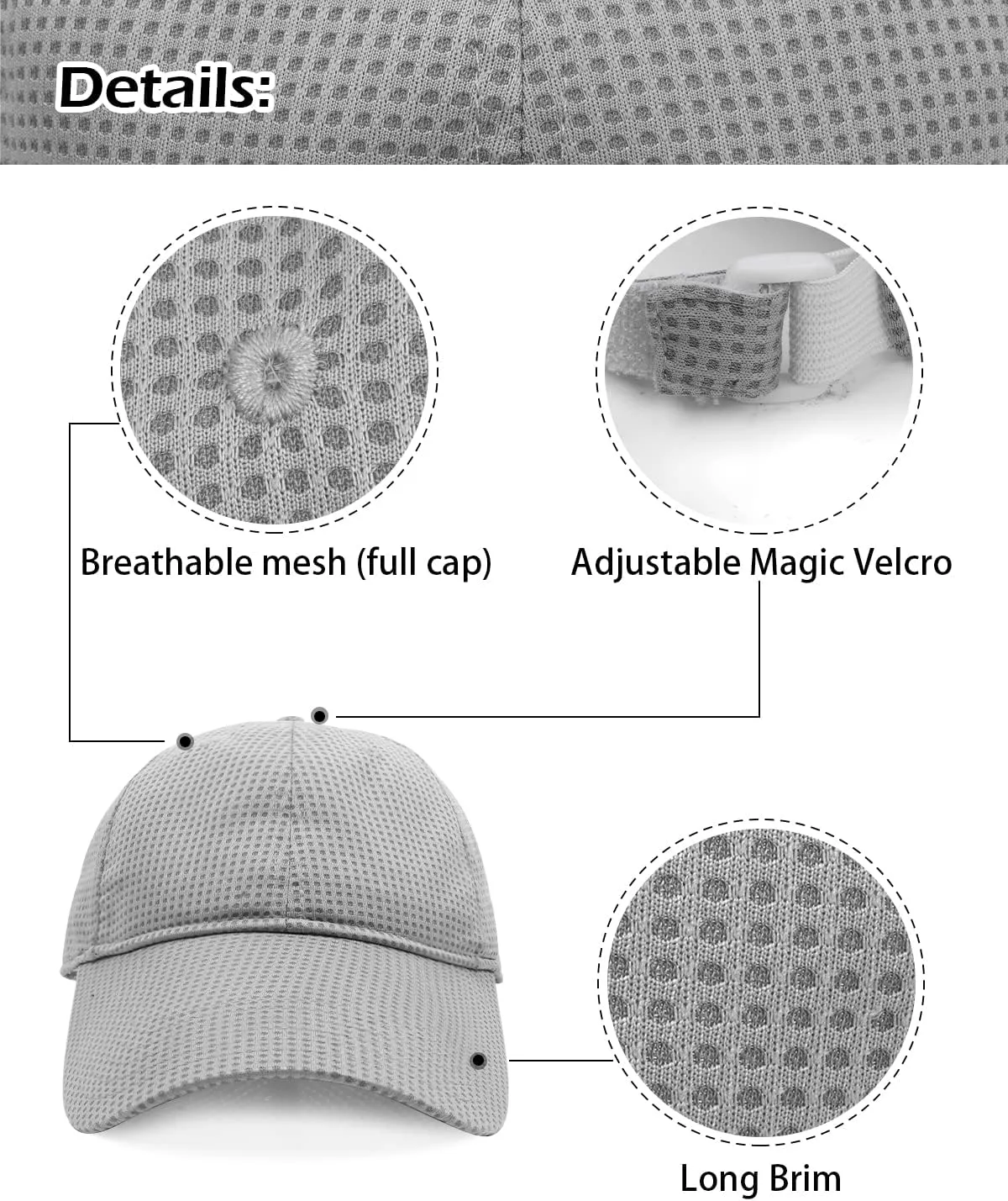 Zylioo Oversize XXL Baseball Cap,Long Brim Mesh Cap for Big Heads 22"-25",Large Summer Sun Hat